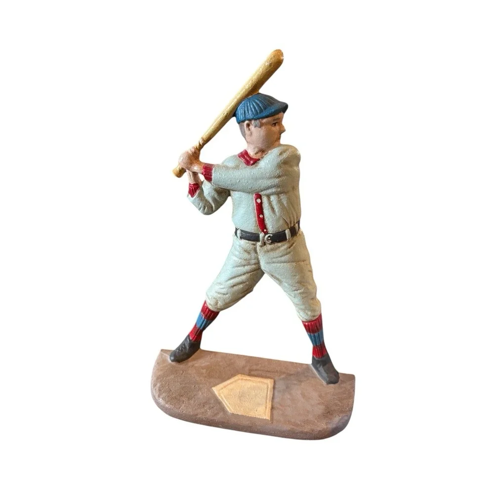 Vintage Cast Iron Baseball Player Doorstop Midwest‎ Imports Made in Taiwan